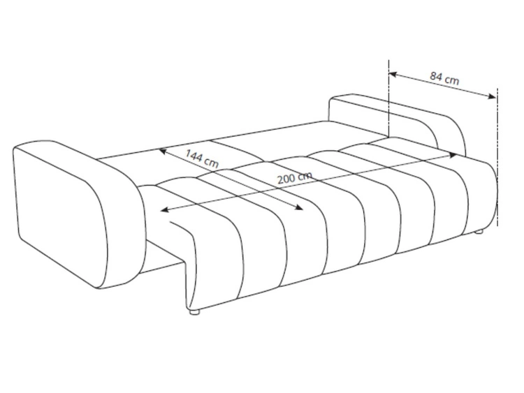 Kanapa z funkcją spania i pojemnikiem na pościel Adoro Jasnobeżowa