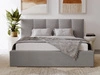 Łóżko tapicerowane z pojemnikiem i stelażem 180x200 cm Lizbona Szare