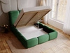 Łóżko tapicerowane z pojemnikiem i stelażem 160x200 cm Bubble Zielone