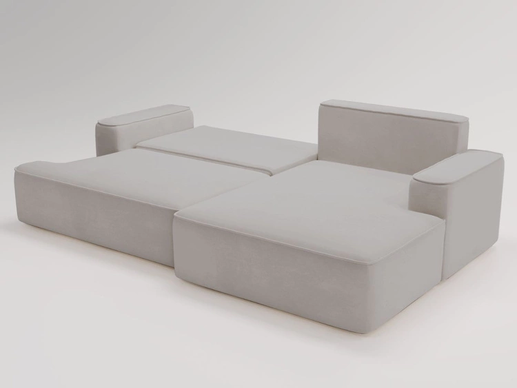 Narożnik L Prawy z funkcją spania i pojemnikiem California Jasnoszary