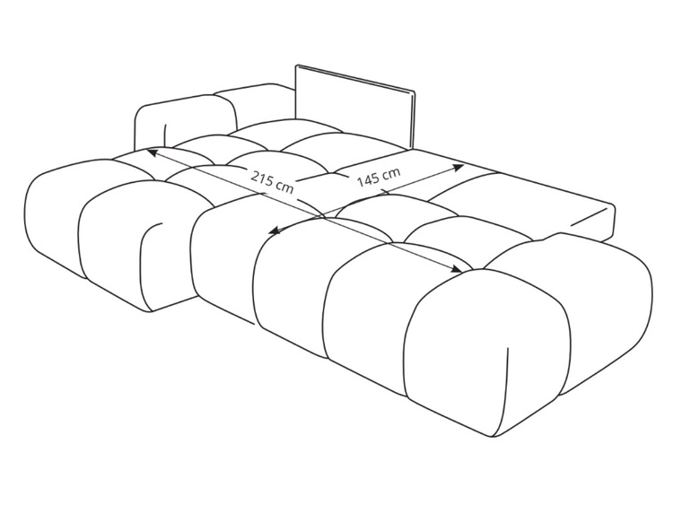 Narożnik L Lewy z funkcją spania i pojemnikiem Sile L Jasnoróżowy
