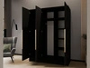 Szafa otwierana 150 cm Perugia Czarna z złotymi uchwytami