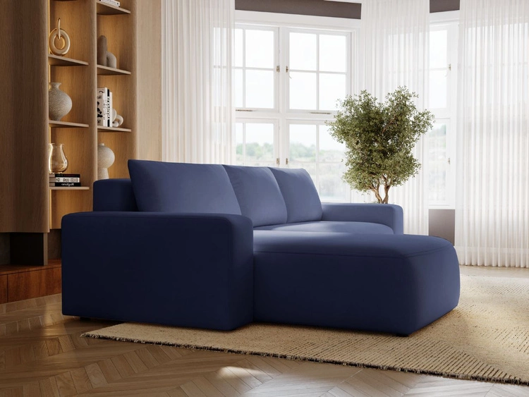 Narożnik L Lewy z funkcją spania i pojemnikiem Tazones Granatowy