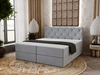 Łóżko kontynentalne z pojemnikiem na pościel 160x200 Napoli Szare