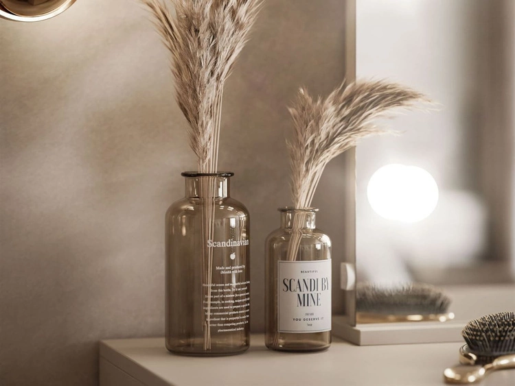 Toaletka szeroka z lustrem, szufladami i oświetleniem LED Melo Elite kaszmir połysk