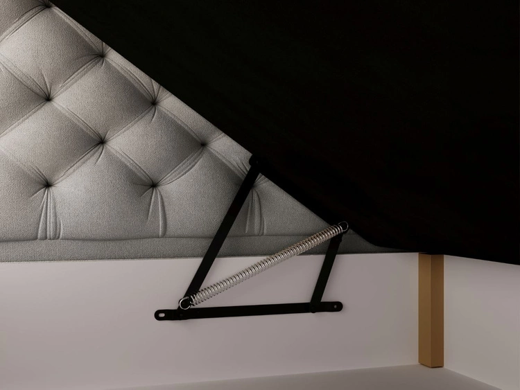 Łóżko kontynentalne z pojemnikiem na pościel 180x200 Bergamo jasnoszare