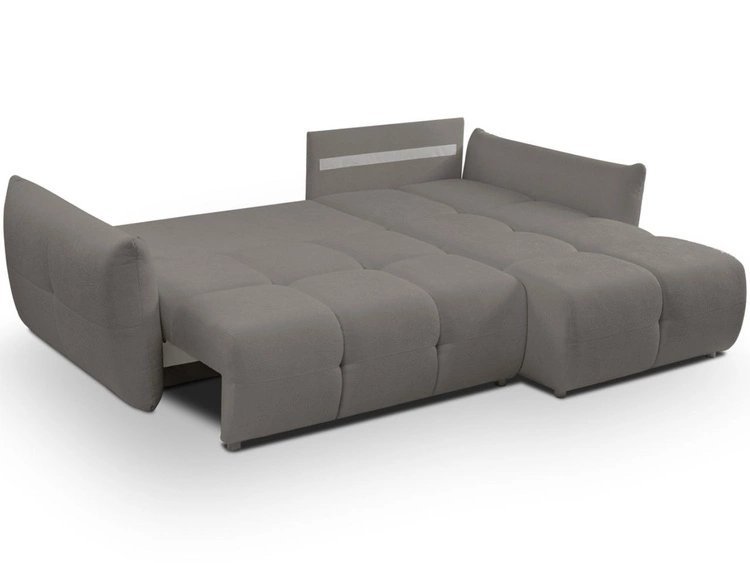 Narożnik L uniwersalny z funkcją spania i pojemnikiem Bene Ciemny szary