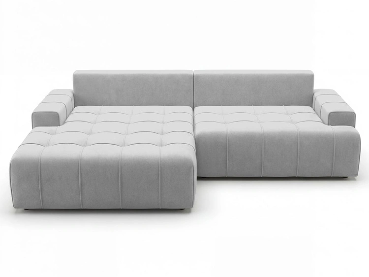 Narożnik L z funkcją spania i pojemnikiem Tulio lewy szary