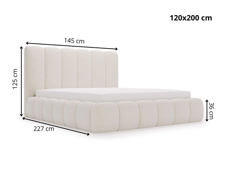 Łóżko tapicerowane z pojemnikiem i stelażem 120x200 Imperial Brązowe