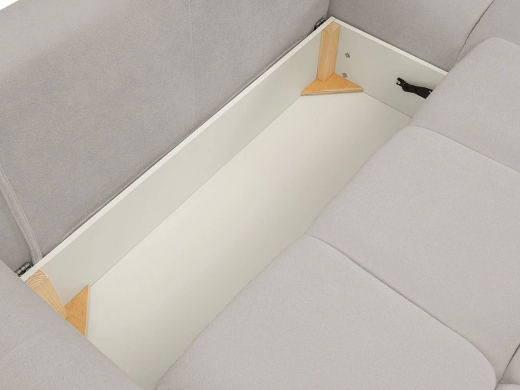 Narożnik L uniwersalny z funkcją spania i pojemnikiem Bene Jasny szary