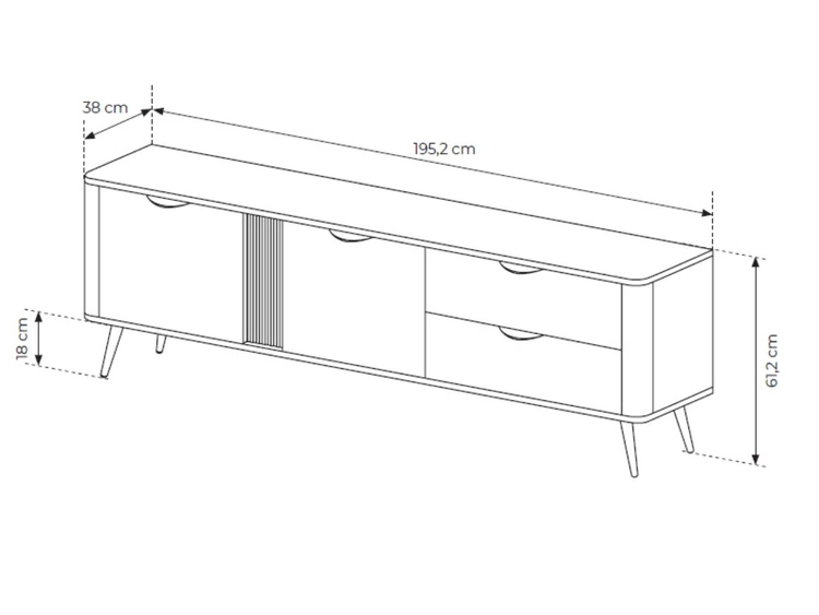 Szafka RTV z drzwiami i szufladami 195 Magico Dąb Dunin