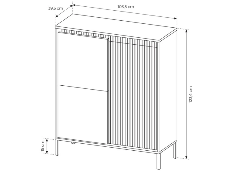 Komoda z drzwiami Sorano Beżowa
