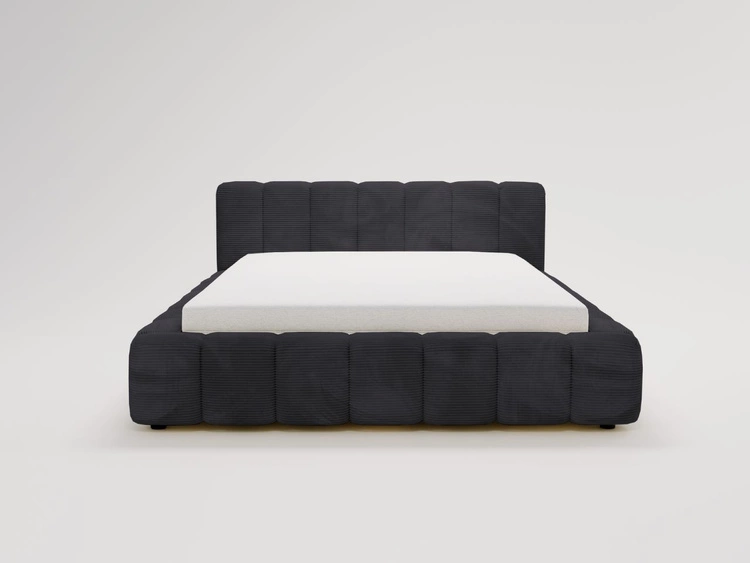 Łóżko tapicerowane z pojemnikiem na pościel 180x200 Ibiza Czarne