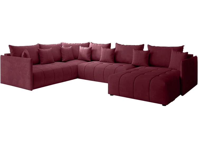 Narożnik U uniwersalny z funkcją spania i pojemnikiem Ardi Bis Czerwony