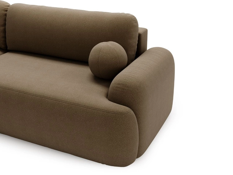 Narożnik L Lewy z funkcją spania i pojemnikiem Aurio Brązowy