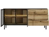Komoda z drzwiami i szufladami 180 cm Loara Czarna, Dąb Evoke