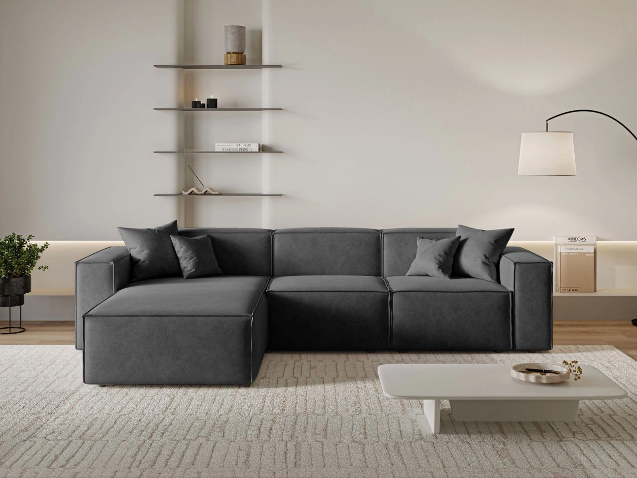 Narożnik L Lewy Arizona Ciemnoszary