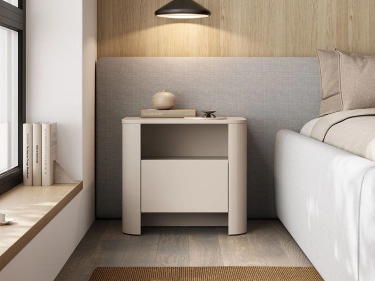 Stolik nocny z szufladą do sypialni Brillo Kaszmir