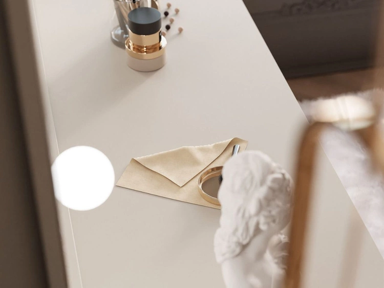 Toaletka z lustrem, szufladami i oświetleniem LED Melo Elite kaszmir mat