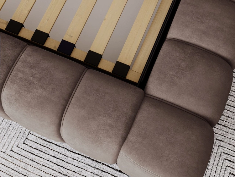 Łóżko tapicerowane z pojemnikiem na pościel i stelażem 120x200 Italia Brązowe