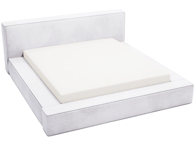 Łóżko tapicerowane z pojemnikiem i stelażem 160x200 Mali Jasnoszare