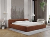 Łóżko tapicerowane z pojemnikiem i stelażem 180x200 Lipari Brązowy
