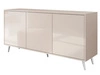 Trzydrzwiowa komoda 154 cm w stylu glamour na srebrnych nogach Vivance kaszmir połysk