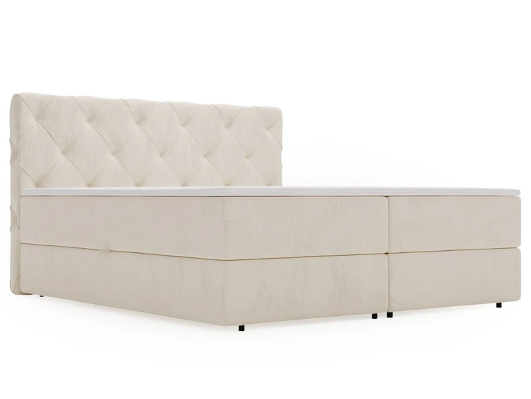 Łóżko kontynentalne z pojemnikiem na pościel 140x200 Napoli Beżowe