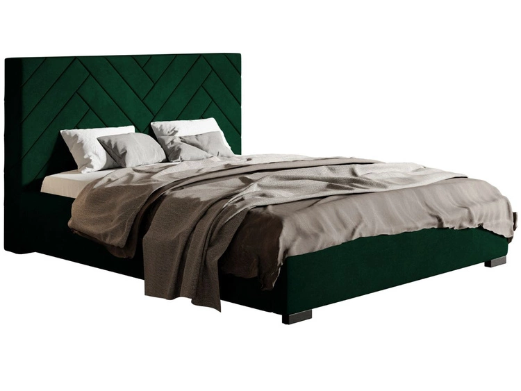 Łóżko tapicerowane z pojemnikiem i stelażem 120x200 Toreto Ciemnozielone