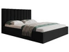 Łóżko tapicerowane z pojemnikiem i stelażem 140x200 Sesto czarne