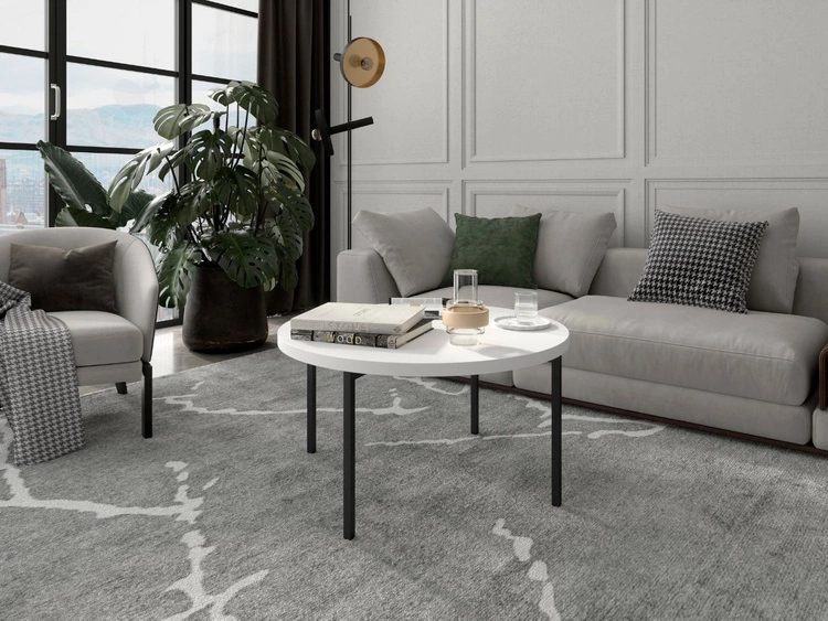 Okrągły stolik kawowy Sevilla - Biały Mat