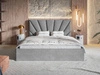 Łóżko tapicerowane z pojemnikiem i stelażem 180x200 Orlo jasnoszare