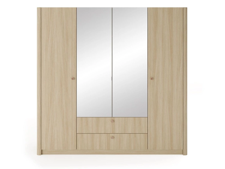 Szafa z drzwiami uchylnymi, szufladami oraz lustrem Bilancio Dąb Barista