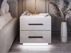 Stolik nocny z dwoma szufladami Nuveo Lux Biały Połysk