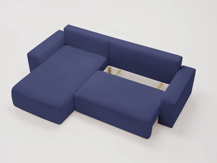 Narożnik L Lewy z funkcją spania i pojemnikiem Tazones Granatowy