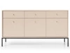 Komoda z drzwiami i szufladami na czarnych nóżkach 154 cm Amor Beż piaskowy