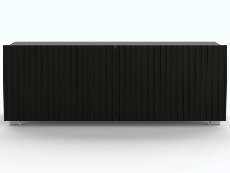 Zestaw szafek pod telewizor z drzwiczkami 200 cm Kioto Czarny