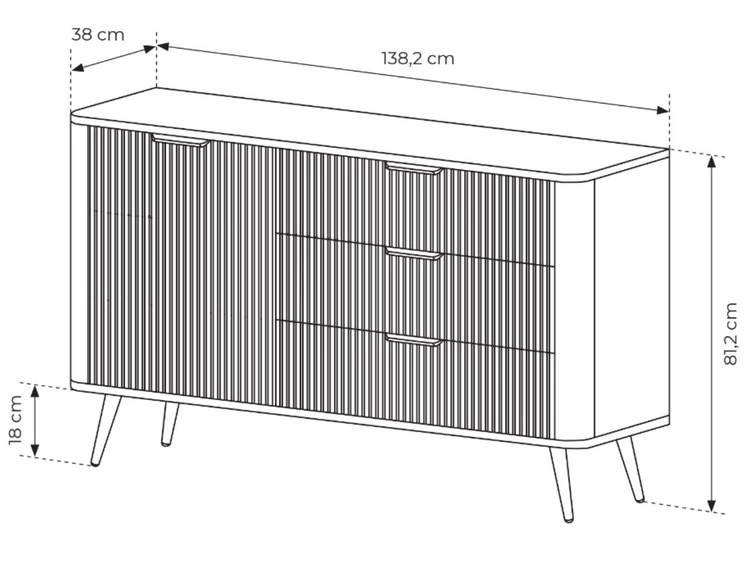 Komoda z drzwiami i szufladami Latina Czarna