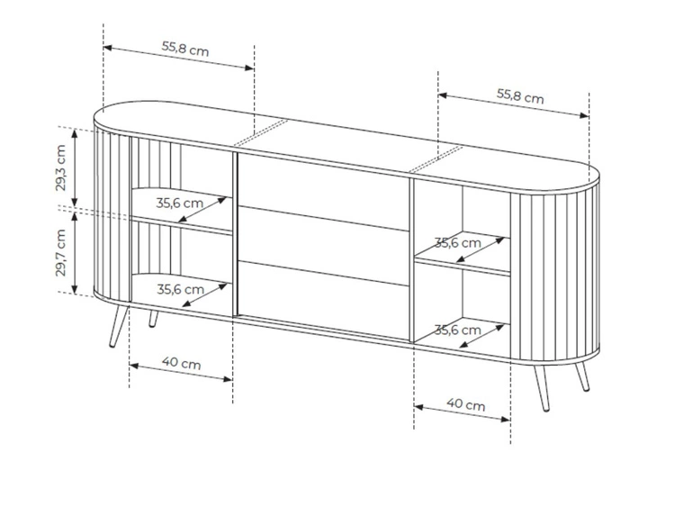 Komoda z drzwiami przesuwnymi 200 cm Passione Dąb Cremona