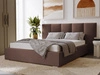 Łóżko tapicerowane z pojemnikiem i stelażem 140x200 cm Lizbona Brązowe