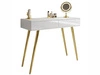 Konsola glamour z szufladami i złotymi nogami Olivine biały połysk 