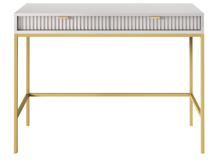 Toaletka z złotymi metalowymi nogami Amber szara