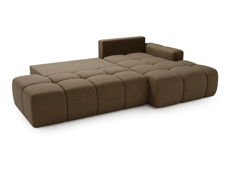 Narożnik L Prawy z funkcją spania i pojemnikiem Montero Brązowy