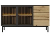 Komoda z drzwiami i szufladami 150 cm Loara Czarna, Dąb Evoke