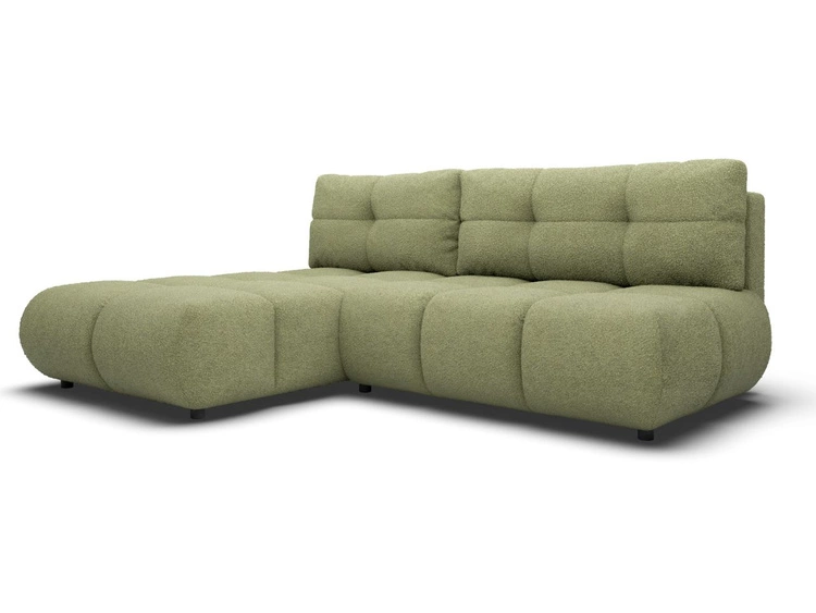 Narożnik z funkcją spania i pojemnikiem Lewy Milet Zielony