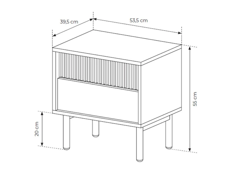 Stolik nocny z szufladami Gradimento Dąb Cremona
