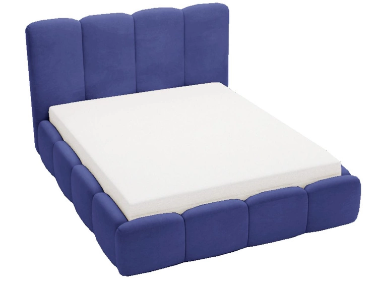Łóżko tapicerowane z pojemnikiem i stelażem 180x200 Galli Niebieskie