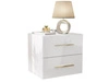 Podwieszany stolik nocny z dwoma szufladami Nuveo Lux Biały połysk