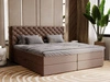 Łóżko kontynentalne z pojemnikiem na pościel 200x200 Bergamo brązowe