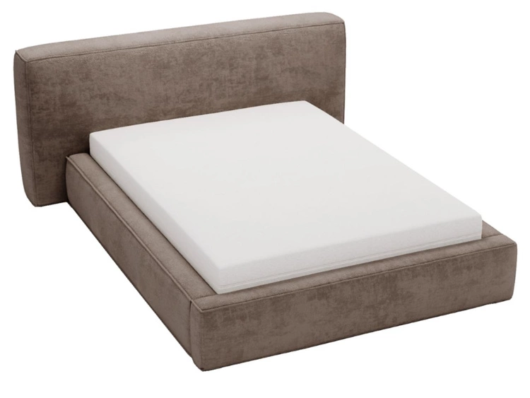 Łóżko tapicerowane z pojemnikiem i stelażem 120x200 cm Monza Brązowe